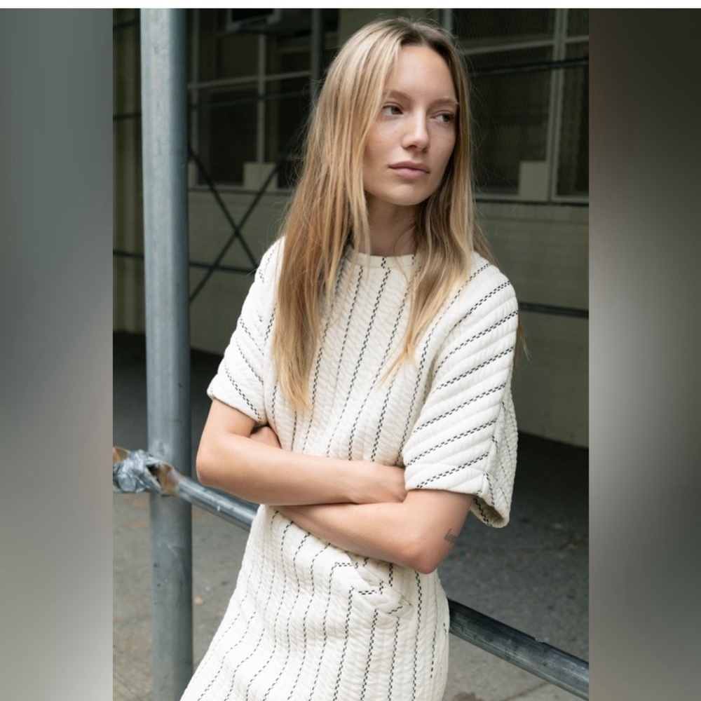 ZARA NWT OVERSIZED STRIPED QUILTED DRESS